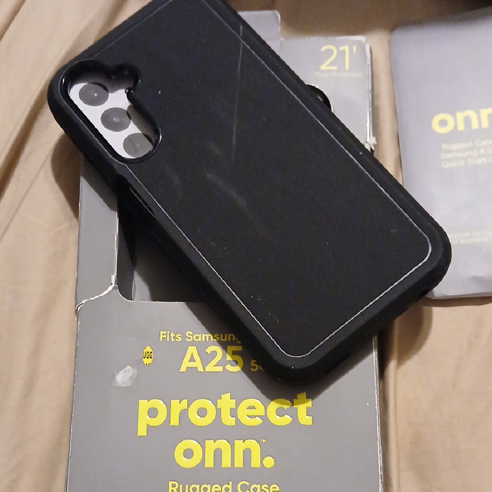Onn Black Rugged Phone Case for Samsung A25